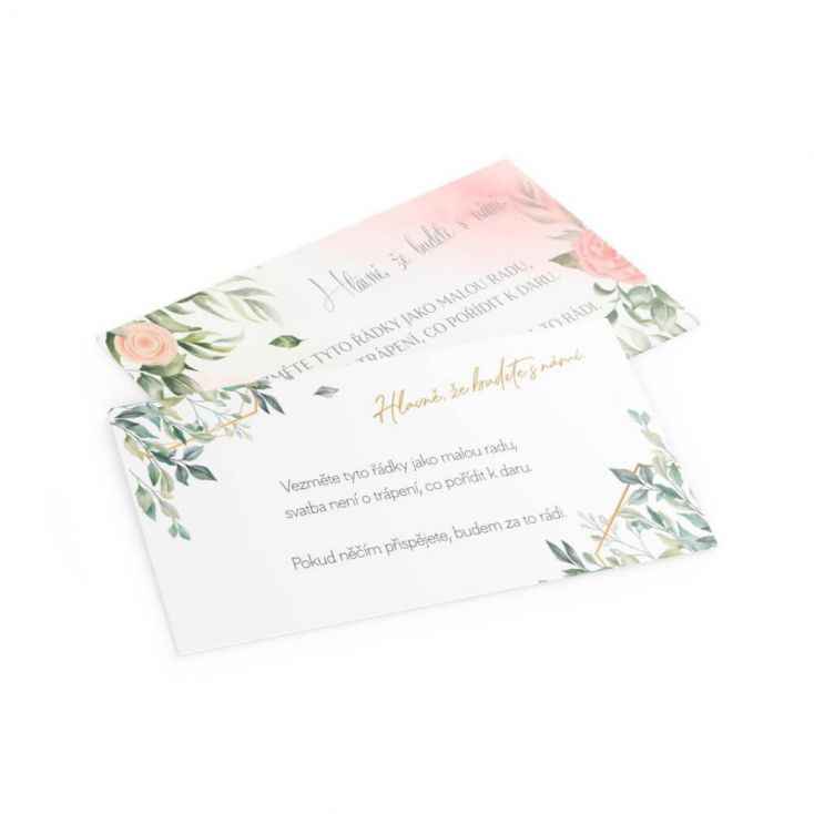 Nejlevnější tisk svatebních kartiček na dar a s textem online